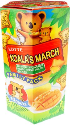 Lotte Koala&#39;s March Cookie with Mango Cream Family Size, 6.89 oz