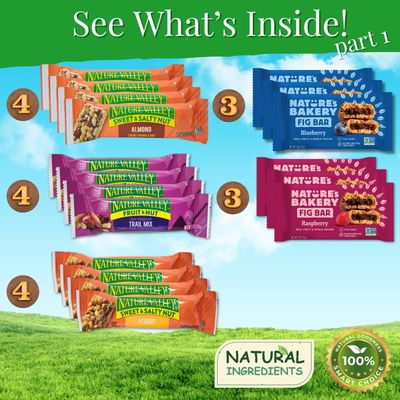 Healthy Snacks Mixed and Assorted Granola Bars Variety Care Pack - Deluxe Box: Fig, Oat, Nut, and Fruit Bars for Adults, Kids, Office, Gifts, and Travel (32 Count)