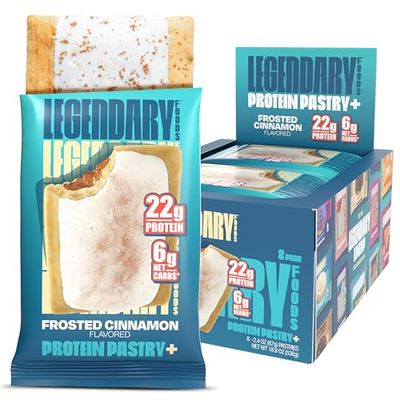 Legendary Foods 22 g High Protein Pastry Premium Boosted - Low Carb Meal Replacement Bar - Gluten Free Protien Snacks - Healthy Keto Snack Box - Low Sugar Energy Bar - Bariatric Diabetic Friendly