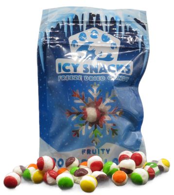 Fruity Polar Blasts: Freeze Dried Skittles Crunchy Candy Balls by Icy Snacks (8, Ounces)
