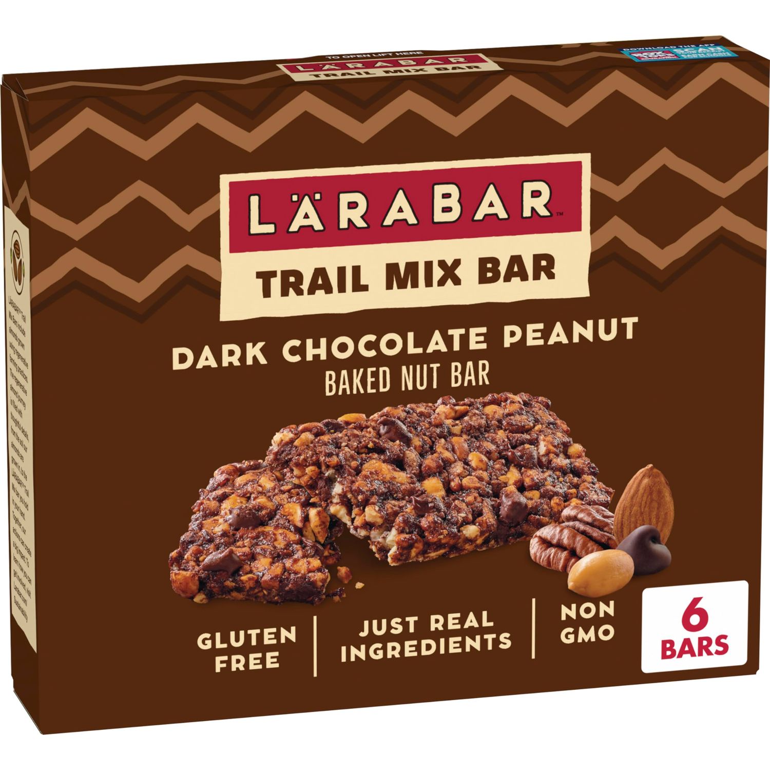 Larabar Trail Mix Bars, Dark Chocolate Peanut, Gluten Free Baked Nut Bar, 6 Count, 6.36 oz