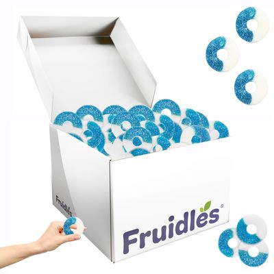 Fruidles Blue Raspberry Gummy Rings Candy, Assorted Fruit Flavors Gummies, Allergy Friendly, Non-GMO, No Artificial Sweeteners Gummy (4.5 Pounds (Bulk))