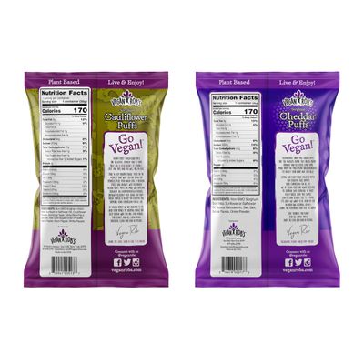 Vegan Rob's Puffs Cheddar & Cauliflower Variety Pack Healthy Snacks for Kids & Adults Clean & Sustainable Tasty Baked Bites - Plant Based & Gluten Free - 8 Count (1.25 Ounce)