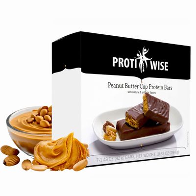 Protiwise High Protein Nutrition Bar | Peanut Butter Cup | 15g Protein Bar | Meal Replacement Bar | Gluten Free, Low Fat, Low Sugar, Keto-Friendly | Crush Cravings, Lose Weight | 7box