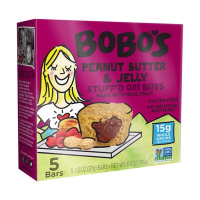 Bobo&#39;s Oat Bites, Peanut Butter &amp; Jelly Stuffed, 1.3 Ounce (5 Count Box)