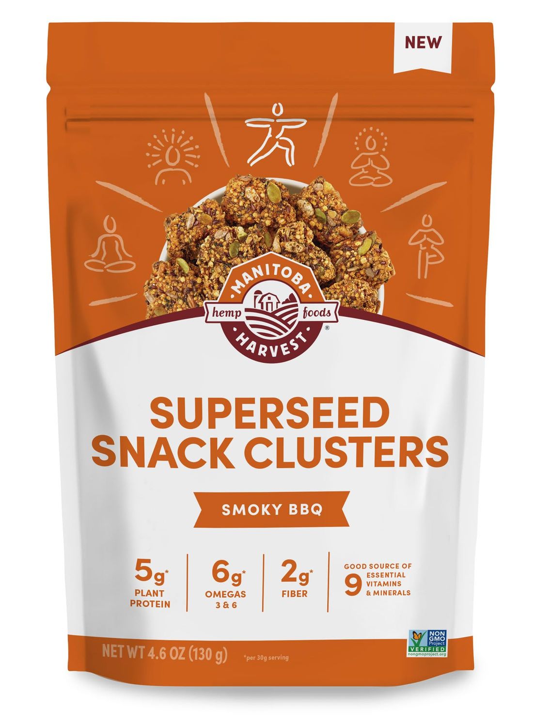 Manitoba Harvest Superseed Snack Clusters, Smoky BBQ, 4.6 oz