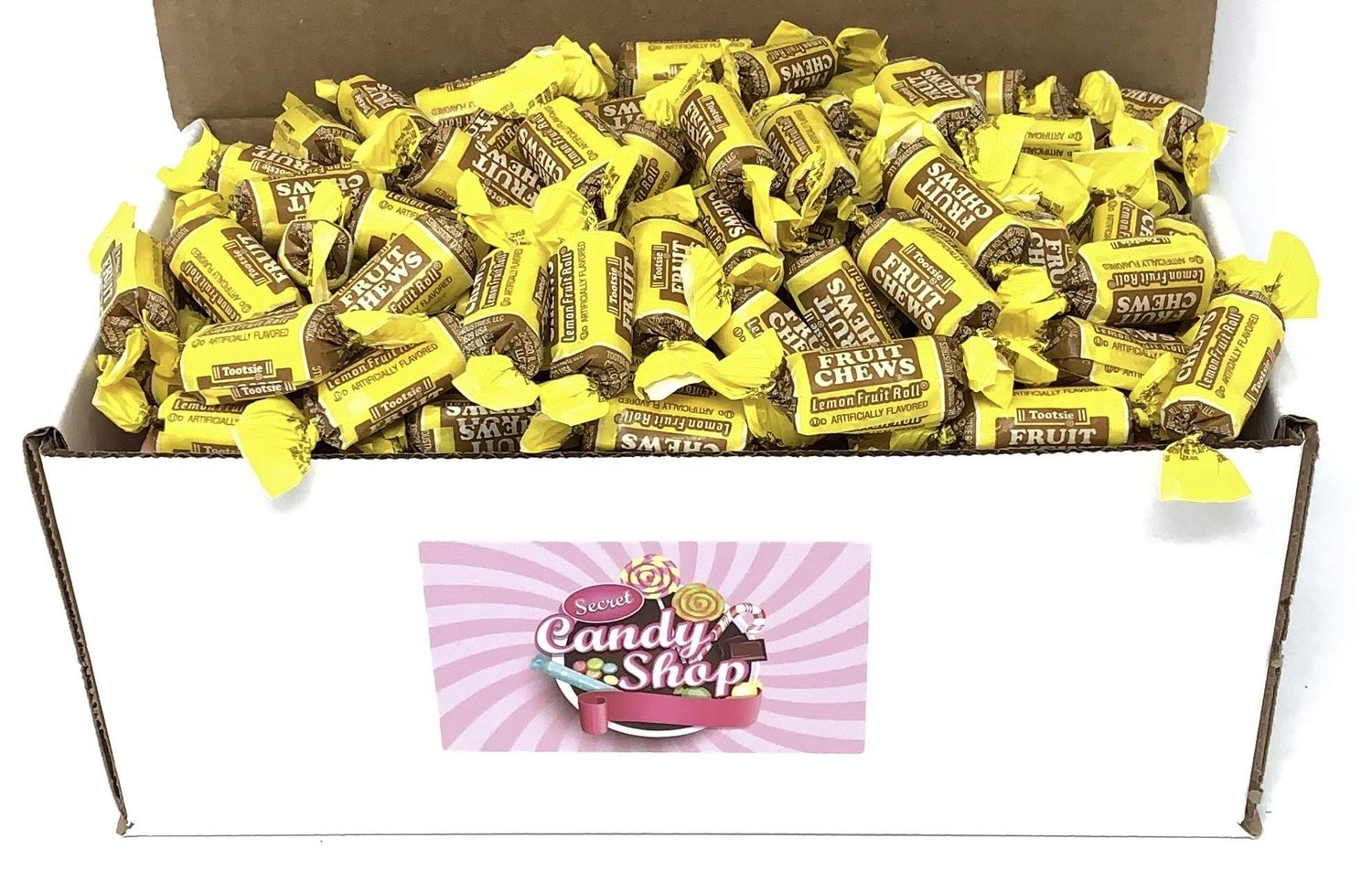 SECRET CANDY SHOP Tootsie Fruit Chews Candy in Box, 2lb (Individually Wrapped) (Lemon)