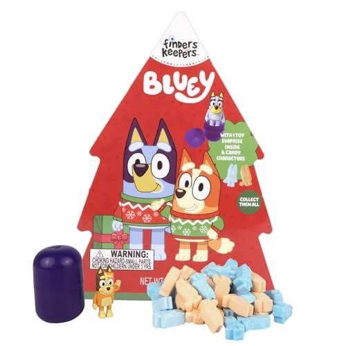 Bluey Finders Keepers Christmas Box, Individually Wrapped Hard Candies, Collectible Candy Gift, 1.76 Ounces
