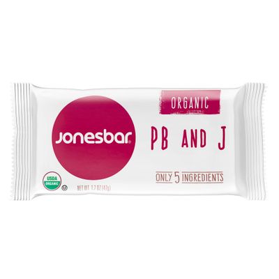 JONESBAR USDA Organic Fruit &amp; Nut Bar, Non-GMO, Kosher, Vegan, Gluten Free, Simple Snack Bar (Peanut Butter and Jelly, 1 Bar (Pack of 1))