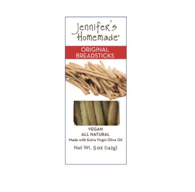 JENNIFERS HOMEMADE Original Breadsticks, VEGAN All Natural, Made with extra virgin olive oil, Crunchy and delicious snack, 5 OZs