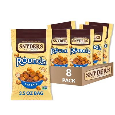 Snyder&#39;s of Hanover Pretzels, Rounds, Sea Salt, 3.5 Oz (Pack of 8)