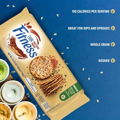 Nestle Fitness Thins Multi Seeds Crackers - Whole Grain Snack - 4.9 oz (Pack of 2)
