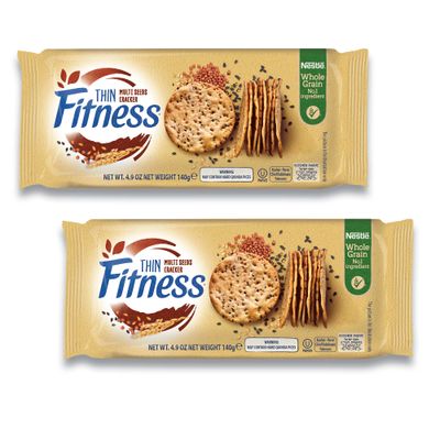 Nestle Fitness Thins Multi Seeds Crackers - Whole Grain Snack - 4.9 oz (Pack of 2)