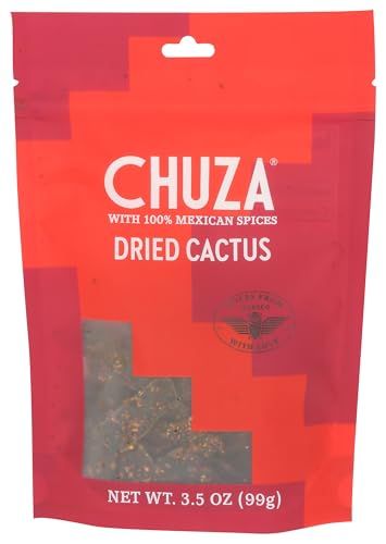 CHUZA Spicy Dried Nopal Slices, Spicy Nopal Mexican Snacks Dried Fruit, Mexican Candy for Adult and Children, Natural Dried Nopal, 2 Pack