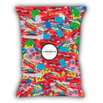 CandyKrave JollyRanchers Mixed Gummies - 2 Flavors in 1 Misfits Gummies (80 Pieces) - Snack Size Bag Halloween Individually Wrapped Sour Gummy Bears Bulk - 2 lbs