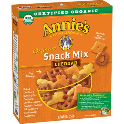 Annie&#39;s Homegrown Organic Cheddar Snack Mix, Bunnies Cheddar, 9 Oz