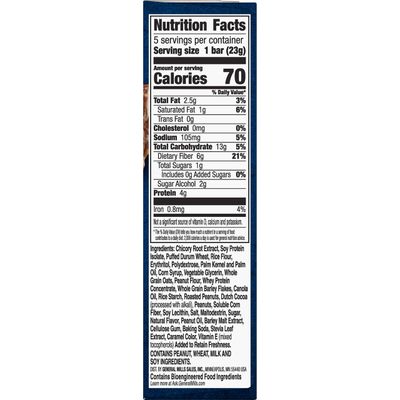 Fiber One 70 Calorie Chewy Bars, Chocolate Peanut Butter, Snack Bars, 5 Ct, 4.1 oz