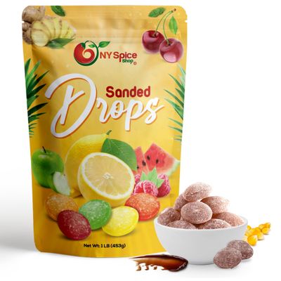 NY SPICE SHOP Root Beer Sanded Candy Drops - 1 Pound Old Fashioned Sanded Drops - Fresh Delicious Bulk Candy - Sanded Hard Candy - Sour Drops Candy - Tangy and Sweet Healthy Snacks