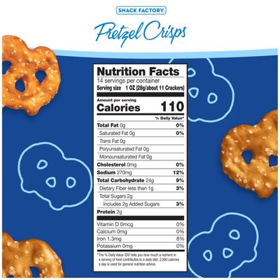 Snack Factory Original Pretzel Crisps, Non-GMO, 14 oz Party Size Bag