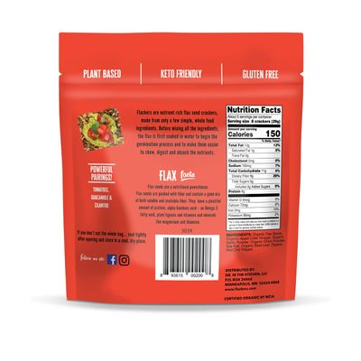 Doctor In The Kitchen Flackers Organic Flax Seed Crackers Savory Garlic-Onion-Basil &amp; Red Chile Pepper -- 5 oz - 2 pc