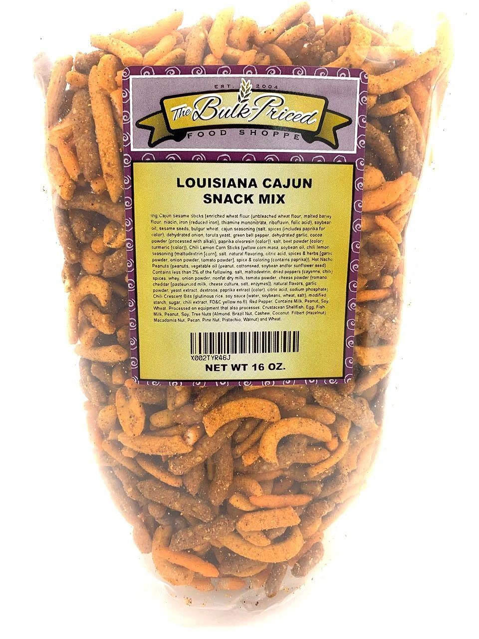 Louisiana Cajun Snack Mix, Bulk Size, (1 lb. Resealable Zip Lock Stand Up Bag)