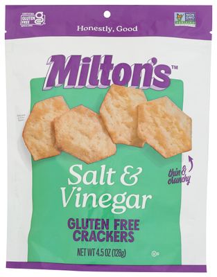 MILTONS CRAFT BAKERS Salt &amp; Vinegar Baked Crackers, 4.5 OZ