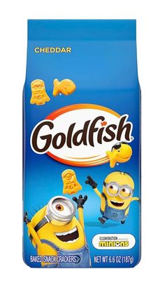 Goldfishs Crackers, Limited Edition Minions Shaped Cheddar Snack Crackers, 6oz. bag wJS REDHOK DEALZ Sticker