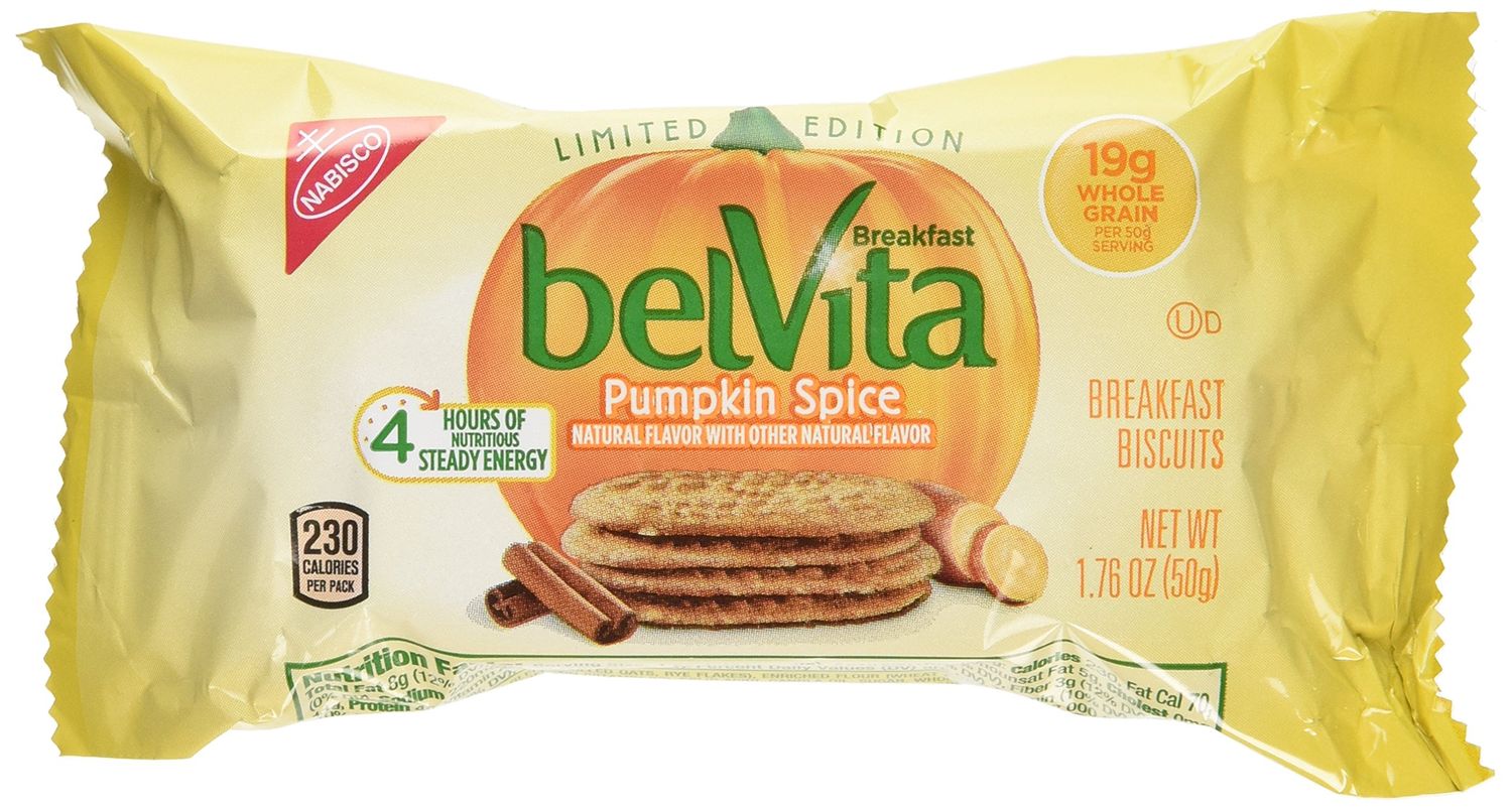 NEW Belvita Seasonal Pumpkin Spice Breakfast Biscuits, 1.76 Ounce, 5 Count, (Pack of 2)