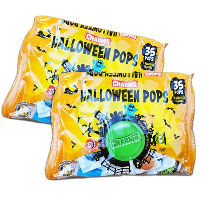 Charms Halloween Pops 35ct, Trick or Treat, Spooky Candy, Party Favor Candies, Pack of 2 bags