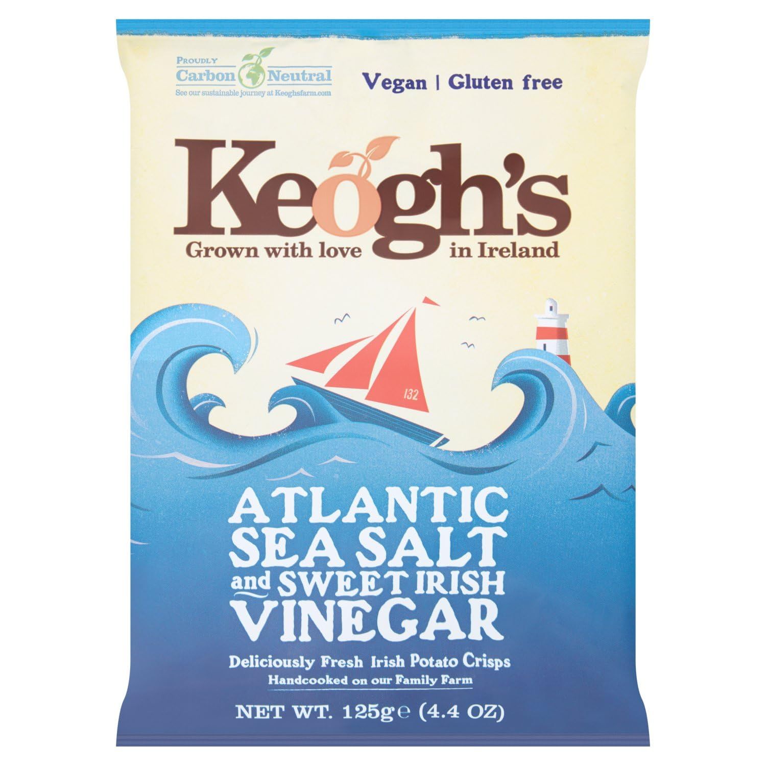 Keogh&#39;s Atlantic Sea Salt &amp; Irish Cider Vinegar Potato Crisps 125g
