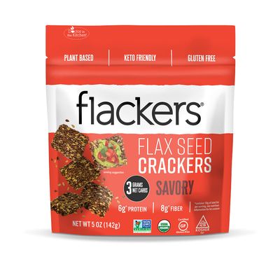 Doctor In The Kitchen Flackers Organic Flax Seed Crackers Savory Garlic-Onion-Basil &amp; Red Chile Pepper -- 5 oz - 2 pc