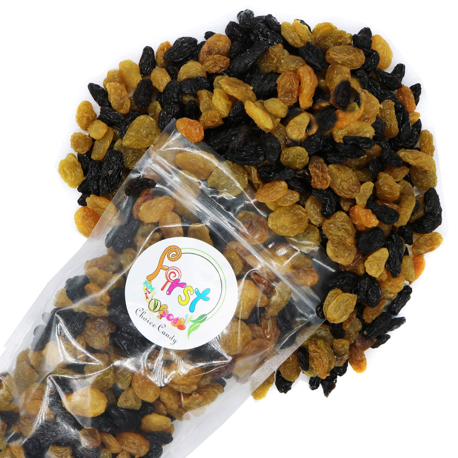FirstChoiceCandy Jumbo Seedless Raisins Great Snacks (Mix Golden &amp; Black, 2 Pound)