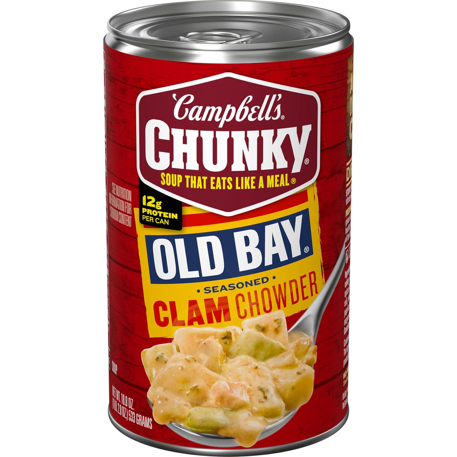 Campbell&#39;s Chunky Soup, OLD BAY Seasoned Clam Chowder, 18.8 oz Can