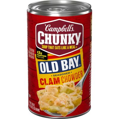 Campbell&#39;s Chunky Soup, OLD BAY Seasoned Clam Chowder, 18.8 oz Can