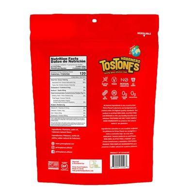 TOSTONES, Green Plantains, Re-Sealable Bag, Crunchy chips, Plantains, Palm Oil and Salt, 3.53 Oz per Unit, 3.53 Oz per Unit, HABANERO Flavored, 5 Pack,