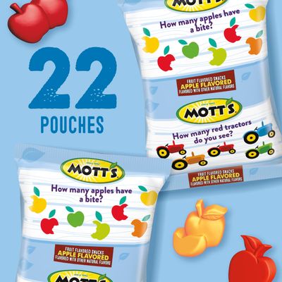 Mott's Fruit Flavored Snacks, Apple Orchard, Gluten Free Snack, Value Pack, 22 Ct, 17.6 oz