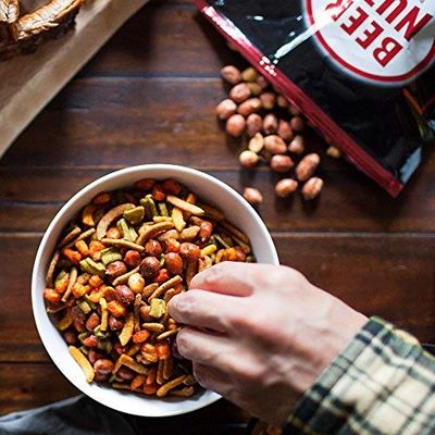 BEER NUTS Cantina Mix with Twang - Twang Seasoned Peanuts, Chili Lime Insane Grain, Guacamole &amp; Habanero Sticks - 12oz Resealable Jar (Pack of 2)
