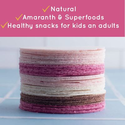 Races del Huerto- Amaranth Wafers Thins-Obleas - Low calorie Snack (Tropical Flavors) 6 Pack