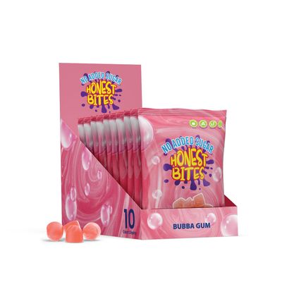 Honest Bites Low Sugar Gummy Candy - Healthy Snacks for the Whole Family, Gluten Free, Keto, Vegan Fruit Snacks - Bubble Gum Flavored, Low Calorie Snacks