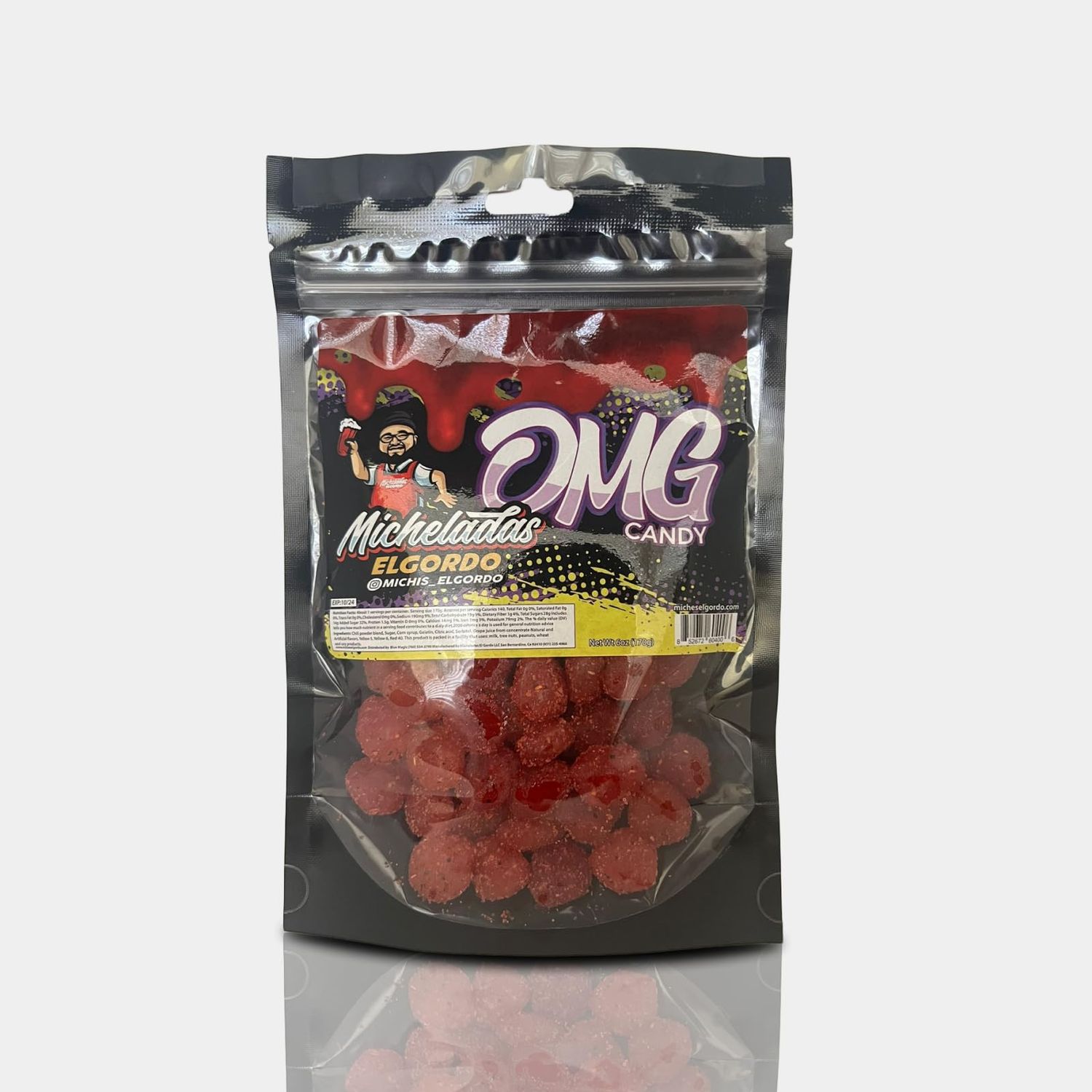OMG Gushers Micheladas El Gordo Premium Gushers with Chamoy and Chili - 6oz Authentic Mexican Candy, Sweet &amp; Spicy Flavor, Perfect Snack for Every Occasion
