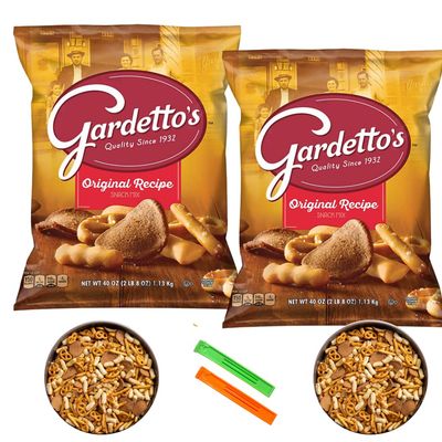 Gardetto&#39;s Original Recipe Snack Mix 40 OZ BIG Bag (2PACK) (80 OZ TOTAL), Crunchy Snack Mix, Perfect Party Snacks - Cholesterol Free and Trans-Fat Free (Original Recipe Snack Mix)