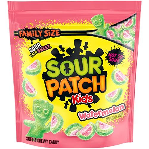 SOUR PATCH KIDS Watermelon Soft &amp; Chewy Candy, Family Size, Bulk Candy, 1.8 lb