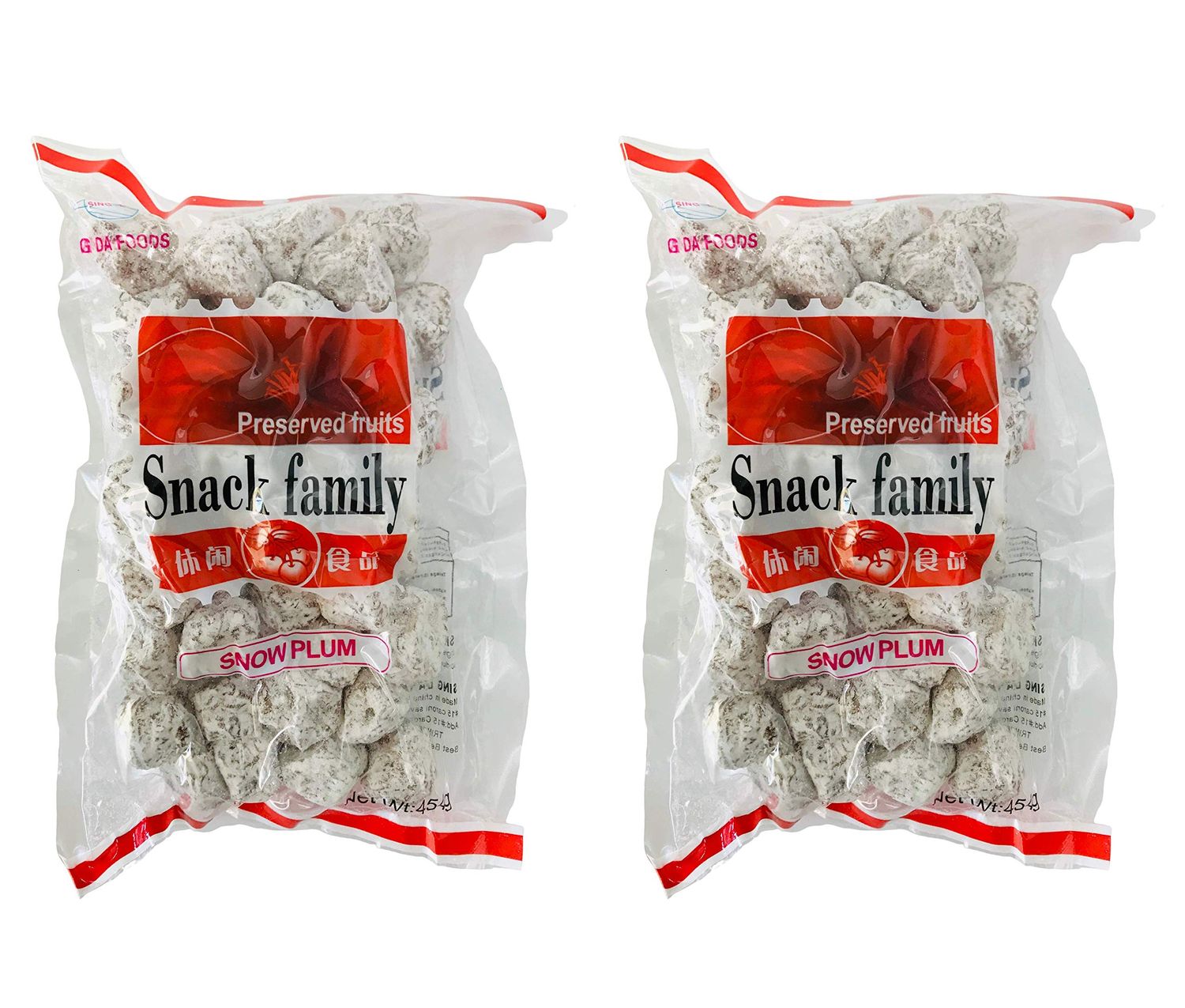 Snack Family Preserved Fruits - Snow Plum (Sweet) - Pack of 2 - Trinidad &amp; Tobago Snacks