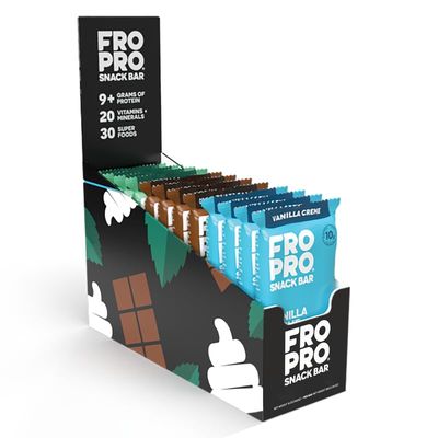 FROPRO Plant Protein Snack Bars - Plant powered peanut butter protein bars. All-Natural, Gluten-Free, Dairy-Free, Soy-Free, &amp; Non-GMO | The OG&#39;s, 12 Pack