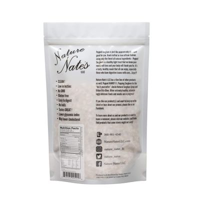 Nature Nates Popped Sorghum, Organic Ghee Butter - Organic, Keto &amp; Gluten Free, Healthy Snacks, Better Than Popcorn, Made in USA - 4.3 Ounce