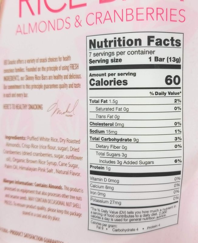 180 Snacks Skinny Rice Bar Pre-Meal Snack Bundle
