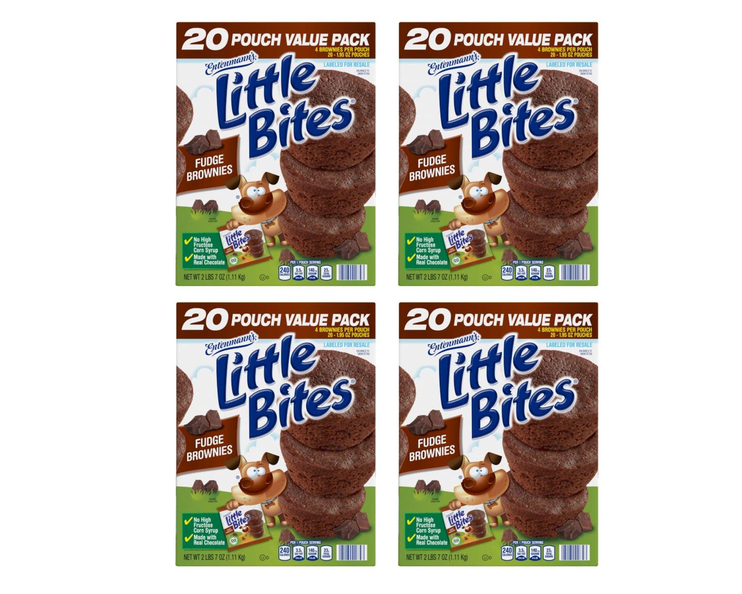 Entenmann&#39;s Little Bites Fudge Brownie Mini Muffins | 4 Pack (80 Pouches Total)