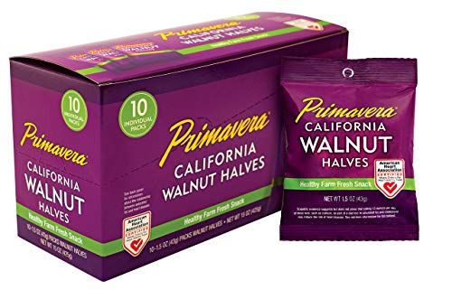 Primavera Snack Pack Walnuts Linden&#39;s Best - 10 Pack 1.5 oz Trail Snack Light Halves Vegan Protein, Keto Snack, Gluten Free
