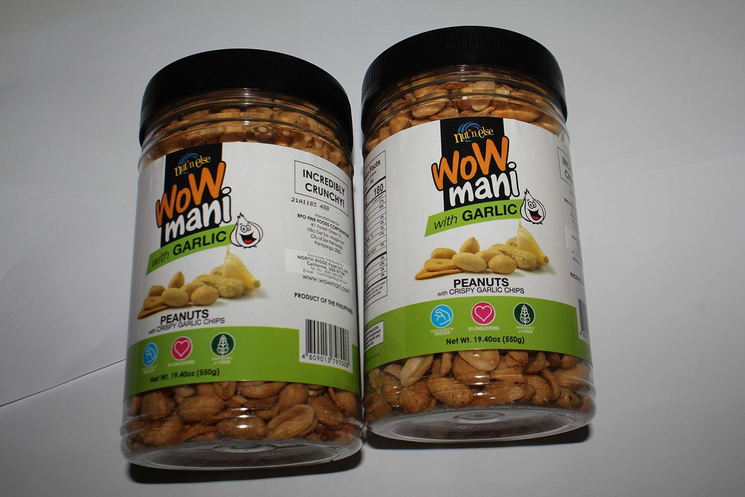 Wow Mani with Garlic Peanuts Pack of Two 19.40 Oz a Pack