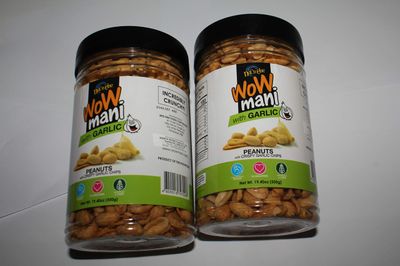 Wow Mani with Garlic Peanuts Pack of Two 19.40 Oz a Pack